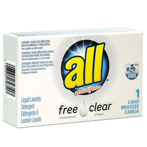 Free Clear He Liquid Laundry Detergent, Unscented, 1.6 Oz VendBox, 100
