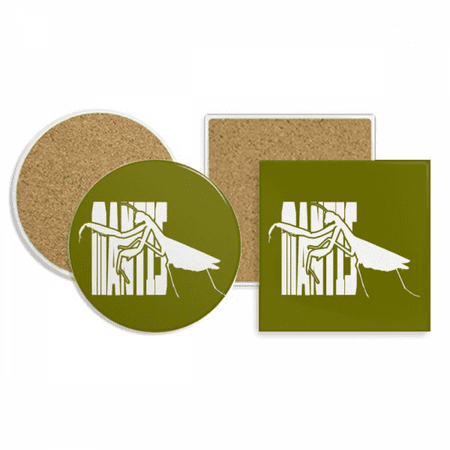 

Insect Harm Fears Animal Mantis Coaster Cup Mug Holder Absorbent Stone Cork Base Set