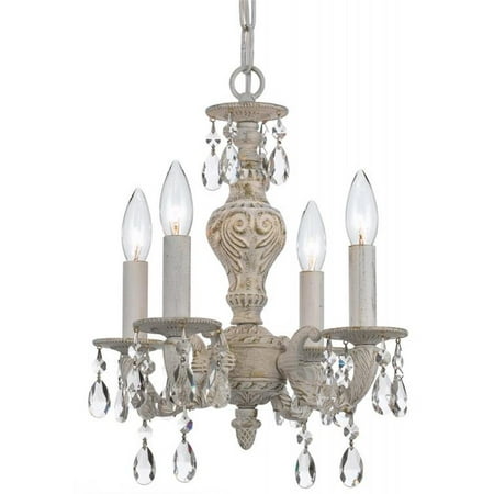 

Paris Market 4 Light Swarovski Spectra Crystal White Mini Chandelier by Crystorama 5024-AW-CL-S in White Finish