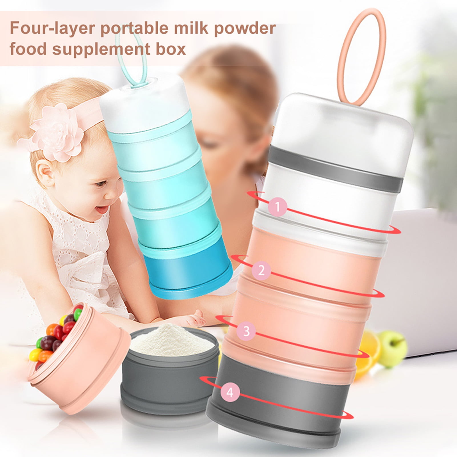 WAN-WAN Formula Dispenser Baby Milk Powder Portable Travel Container 