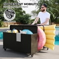 thumbnail image 2 of Poolside Float Storage,PE Rattan Outdoor Basket with Rolling Wheels,Towel Storage Rack Patio Furniture for Storge Cushions,Floaties, Noodles,Life Vests,Beach Balls, 2 of 7