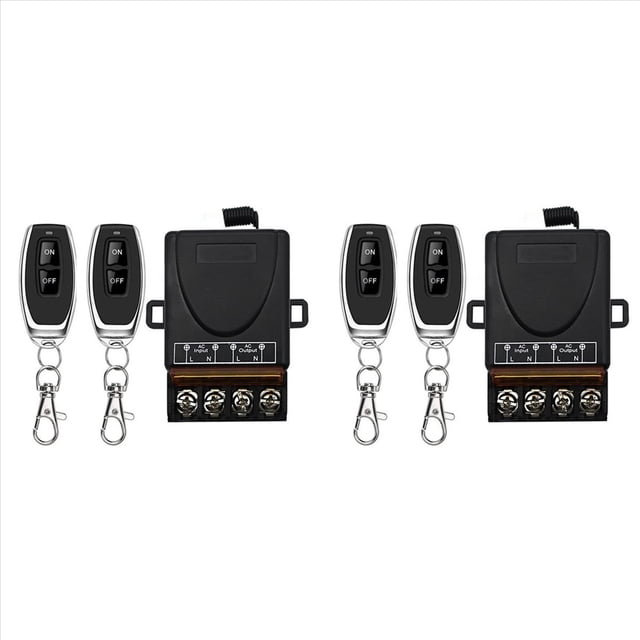 2X AC 220V 30A 1CH 433MHz Interruptor de Control Remoto Inalámbrico Receptor de Relé RF + Transmisor de Apagado/Encendido para Lámpara de Aparato Eléctrico