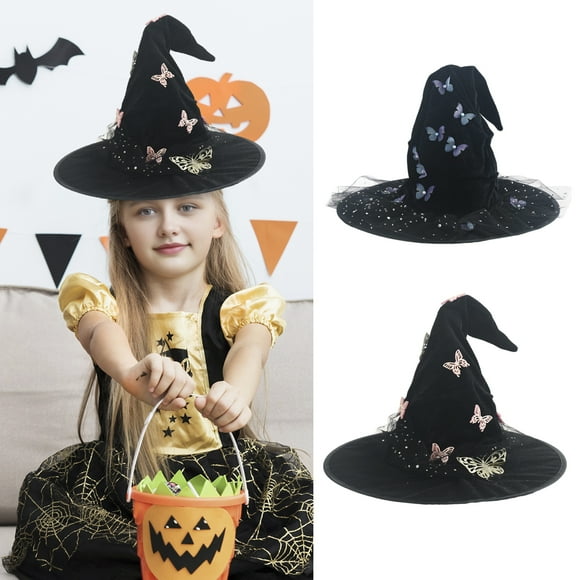 Butterfly Witch Hat Adjustable Design Lightweight Comfortable to Wear Party Top Hat Halloween Costume Accessory