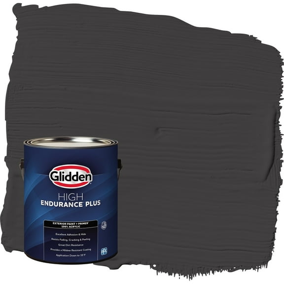 Glidden HEP Black Magic / Black Satin Exterior Paint with Primer, 1 Gallon