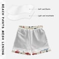 thumbnail image 5 of Kids' Beach Pants Comfortable Swim Trunks Red and Blue Leafy Designs Shorts for Pool Vacation and Lounge Wear X-Small, 5 of 8