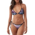 thumbnail image 1 of KLL lighthouse Waves Torrential Rain Print Bikini Set for Women,String Two Piece Halter Top Triangle Bikini Set with Tie Side Bottom Sexy Swimsuit Bathing Suits, 1 of 6