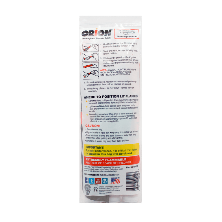 Orion 15-Minute Emergency Road Flares, 3-Pack photo 4