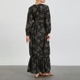 thumbnail image 2 of Lamuusaa Women’s Bohemian  Dress Summer Half Sleeve Shirred Waist A-Line Dress Long Flowy Dress, 2 of 8