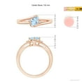 thumbnail image 5 of Angara Natural 0.6 Ct. Aquamarine with Diamond Side Stone Ring in 14K Rose Gold for Women (Ring Size: 6.5), 5 of 10