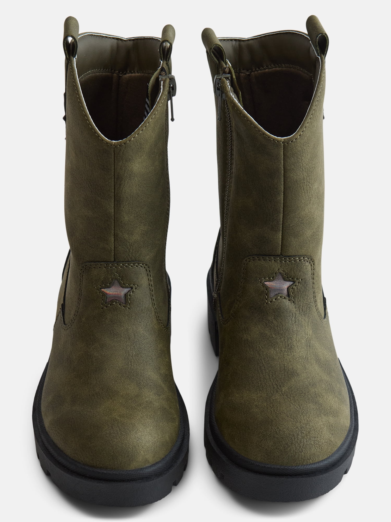 Justice Little and Big Girls' Faux Leather Moto Boots
