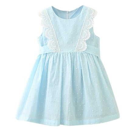 

Toddler Girls Casual Clothes Lace Sleeveless Party Pageant Princess Dress