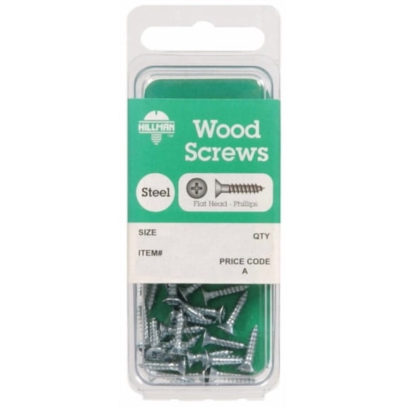 Hillman 5828 Zinc Plated Steel Wood Screws  12 x 1 in. - pack of 10