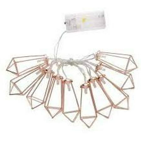M Christmas Diamond Setters 10 LED Rose Gold Geometric Diamond & Unicorn LED Battery Holiday Decorative String Lights for Indoor Outdoor Holiday Parties Christmas Decor,Warm White (Diamond) ()