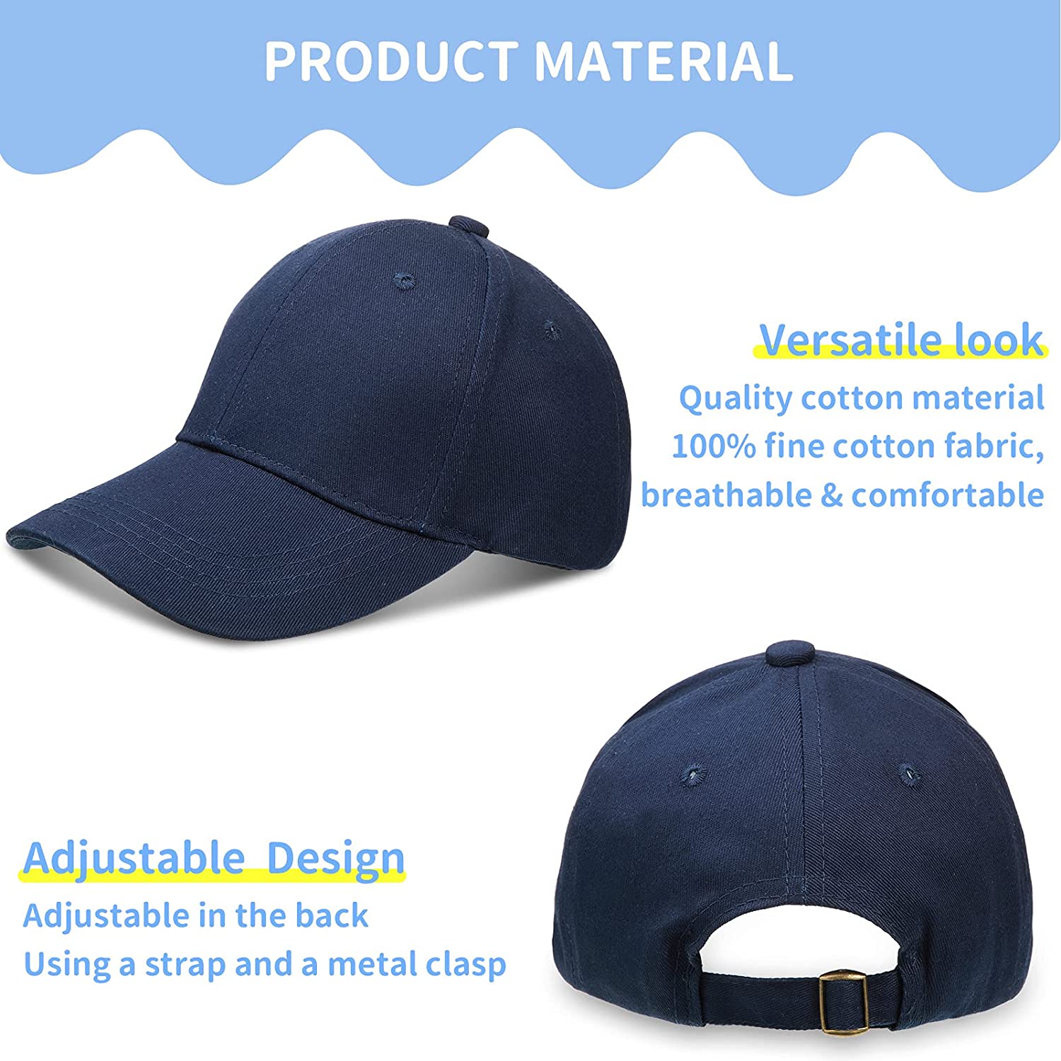 Kids Baseball Caps Cotton Baseball Hats 