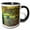 Black/White, variant on 3drose, Gustav Klimt - Country House at the Attersee, 15oz Two-tone Black Mug