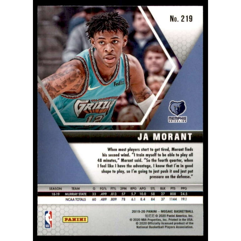 Ja Morant 2019-20 Panini Select Draft Selections Purple