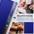 thumbnail image 6 of Phone Case for Samsung Galaxy A14 Case, Smart Clear View Window Luxury Slim Mirror for Galaxy A14 Case with Kickstand, Leather Hard PC Flip Shockproof Protective Cover Samsung A14 5G Case, Blue, 6 of 14