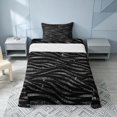 thumbnail image 2 of Homewish Zebra Print Twin Sheets, Black Gray Bedding, Animal Theme Decor, 3-Piece (1 Flat Sheet, 1 Fitted Sheet and 1 Pillowcase), 2 of 6