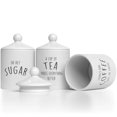 thumbnail image 6 of Barnyard Designs Ceramic Kitchen Canister Set – Decorative Farmhouse Coffee, Tea, Sugar Containers, Rustic Counter Storage Jars for Kitchen, White, Set of 3, 6 of 6