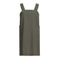 thumbnail image 4 of iHPH7 Aprons for Women with Pockets, Cotton Linen Apron for Women, Cross Back Apron Pinafore Dress, Gardening Apron, Green 1 4XL, 4 of 7