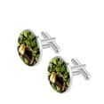thumbnail image 2 of Saint Patrick's Day Elegant Silver Stainless Steel Cufflinks Set for Formal Attire at Weddings and Business Meetings, 2 of 6