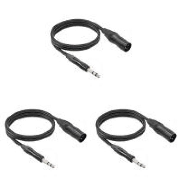 Cable de audio XLR de 6,35 mm TRS Jack Cable de interfaz equilibrado TRS de 3 pines (1 m)