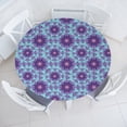 thumbnail image 3 of Ambesonne Purple Mandala Fitted Round Tablecloth, Mosaic Fractal, 56"- 60" Diameter, Sky Blue Mauve, 3 of 5