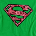 thumbnail image 2 of Superman Paisley Shield Women's T Shirt, Kelly Green, Medium, 2 of 6