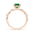 thumbnail image 2 of ANGARA Lab Grown Emerald and Diamond Ivy Scroll Ring for Women in 14K Rose Gold (Size-7mm) | May Birthstone Jewelry for Her | Lab-Grown Emerald Engagement Ring, 2 of 7