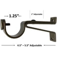 thumbnail image 2 of Urbanest Adjustable Rod Bracket, up to 1 1/8" Rod, Antique Gold, Set of 2, 2 of 5