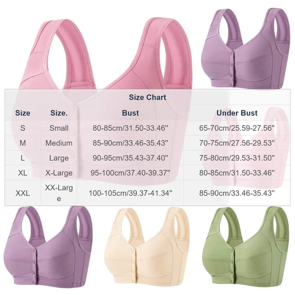 ATOYSOY Wireless Bra for Women Front Closure Fashion Stripe Breathable Fabric Ideal for Daily Wear and Postpartum Recovery