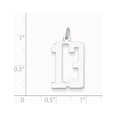 thumbnail image 2 of White Sterling Silver Charm Pendant 13 20 mm 8 Rhodium-Plated Small Elongated Pol Number, 2 of 2