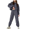 thumbnail image 2 of Ankola Womens 2 Piece Set Sweatsuits 2024 Solid Color Zipper Hooded Long Sleeve Tops and Long Sweatpants Casual Sweat Set, 2 of 6