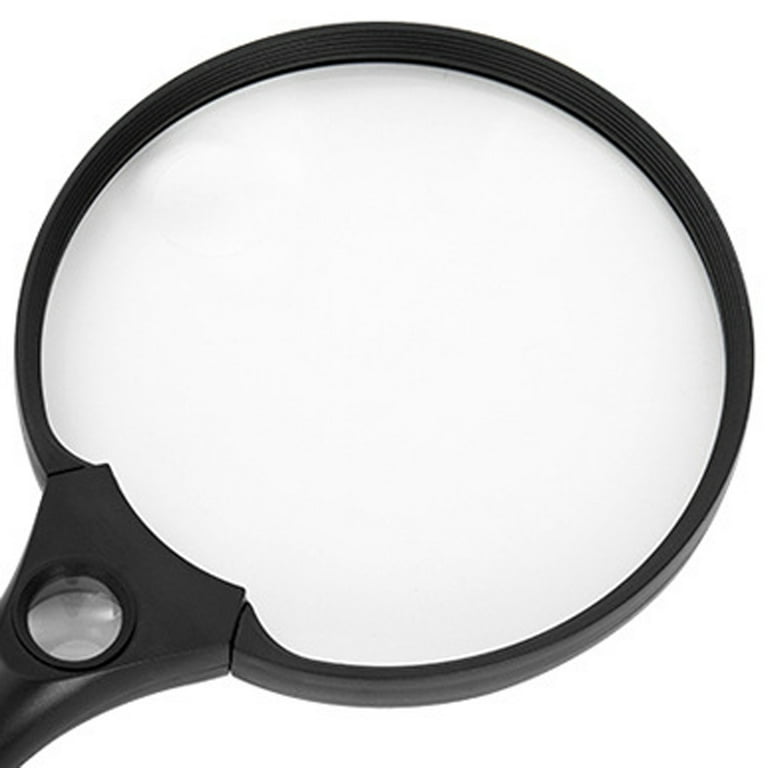 Large Magnifying Glass 2x 4X 25x Handheld Reading Magnifier for Seniors & Kids - 137mm 5inches Real Glass Magnifying Lens for Book Newspaper Reading