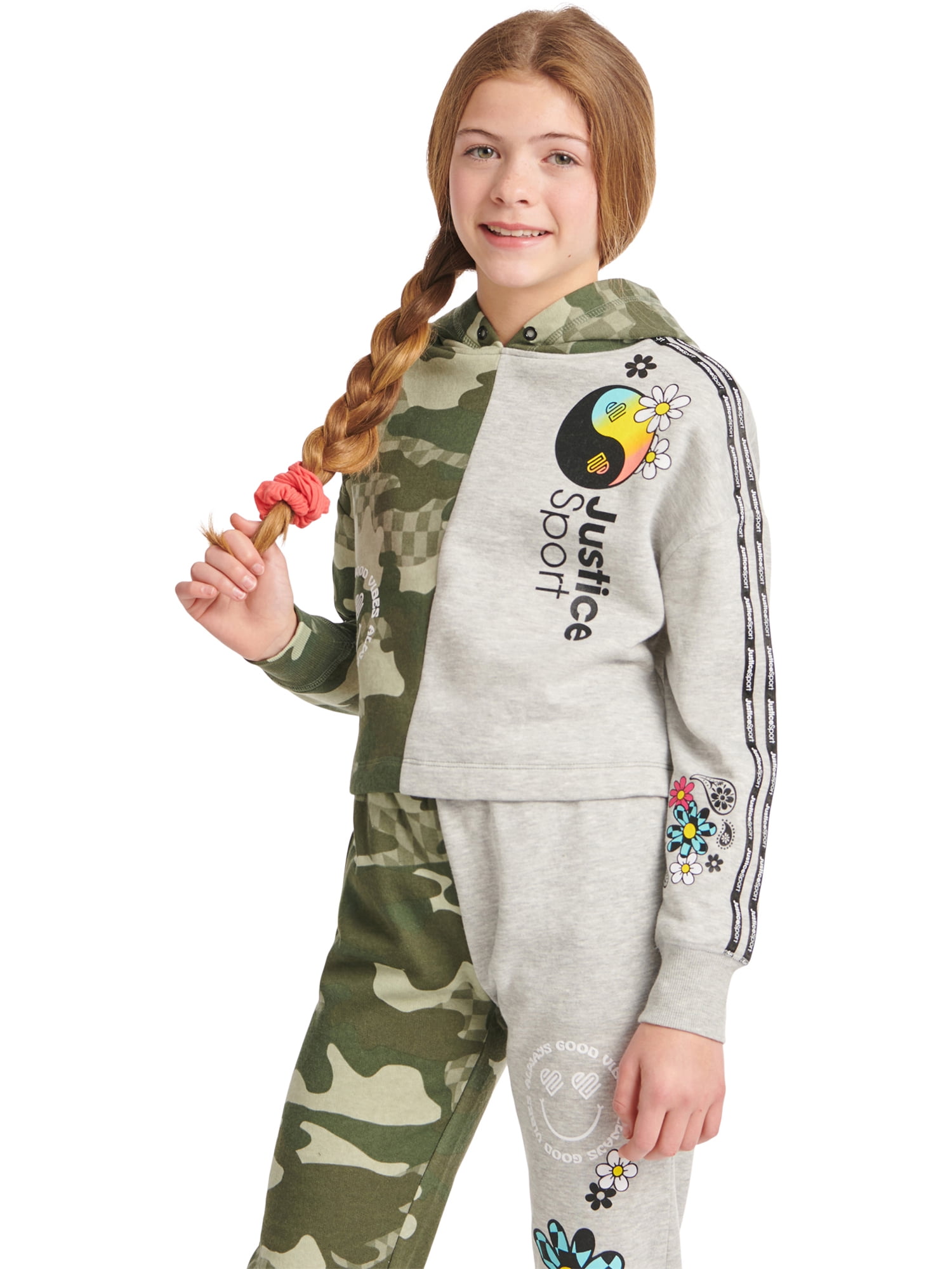 Justice Girls J-Sport Split Colorblock Sweatshirt, Sizes XS-XLP