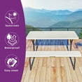 thumbnail image 3 of Dextrus Picnic Table Bench Set 6 ft Outdoor Camping with Stable Steel Frame & Wooden Texture Tabletop Weather Resistant w/Umbrella Hole - Light Brown, 3 of 6