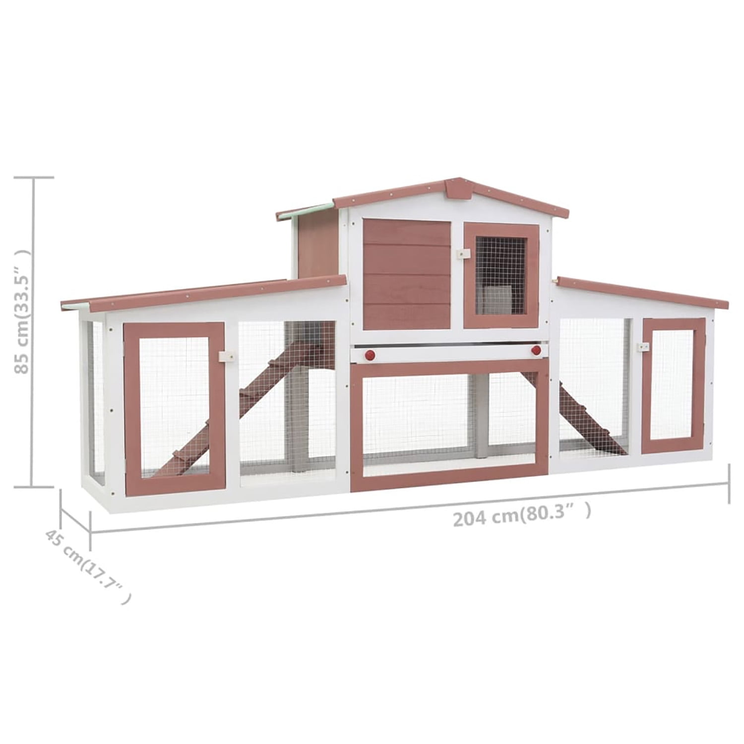 Pefilos 80.3" Outdoor Large Rabbit Hutch with Run Wood 2-Story Bunny Enclosure for 4-6 Rabbits Pet Cages for Small Animals, Brown Pefilos 80.3" Outdoor Large Rabbit Hutch with Run Wood 2-Story Bunny Enclosure for 4-6 Rabbits Pet Cages for Small Animals, Brown