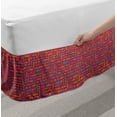 thumbnail image 2 of Abstract Bed Skirt, Image of Horizontal Dashed Brush Strokes and Vertical Curved Stripes, Elastic Bedskirt Dust Ruffle Wrap Around for Bedding Decor, 4 Sizes, Dark Magenta Multicolor, by Ambesonne, 2 of 2