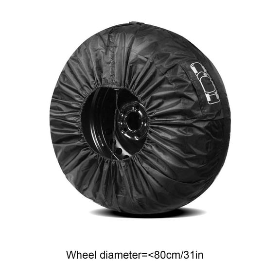 Waterproof Dustproof Spare Tire Cover with Adjustable Buckle, UV Anti-Aging Wheel Protector Bag with Tool Pocket, Universal 48.8in Auto Snow Tire Storage Sleeve for Car Truck SUV Wheel Transport