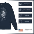 thumbnail image 6 of Sugar Skull Lace Long Sleeve T-shirt Black White Day of the Dead Gothic Beauty Monochrome Dia de Los Muertos Elegant, 6 of 7