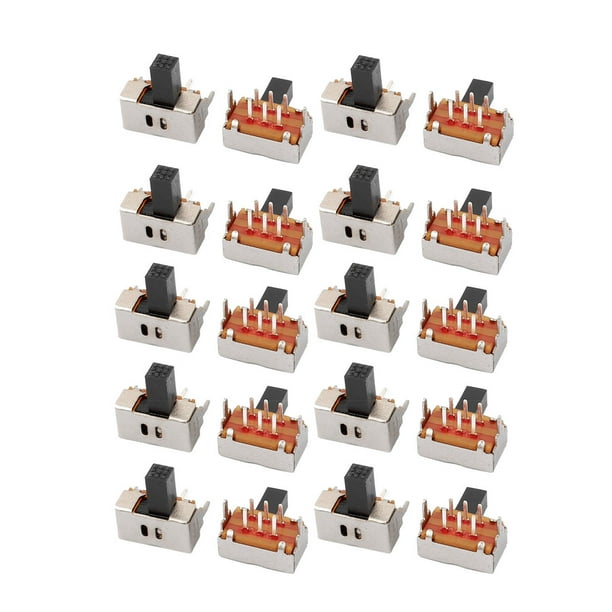 20 Piezas 2 Posiciones 6P DPDT Interruptor de Montaje en Panel Micro Latching Power Switch
