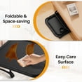 thumbnail image 5 of Homy Casa Folding TV Tray Table with Cup Holder and Wheels, Adjustable Sofa Bed Desk with 4 Heights & 3 Tilt Angles, 5 of 8