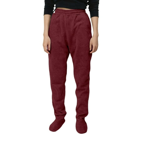 Adult Footed Sweatpants with Sherpa Fleece Lined Feet, Extremely Soft and Warm Footing