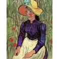 thumbnail image 2 of Van Gogh, Vincent 26x32 Gold Ornate Wood Framed with Double Matting Museum Art Print Titled - Young Peasant Woman Straw Hat, 2 of 4