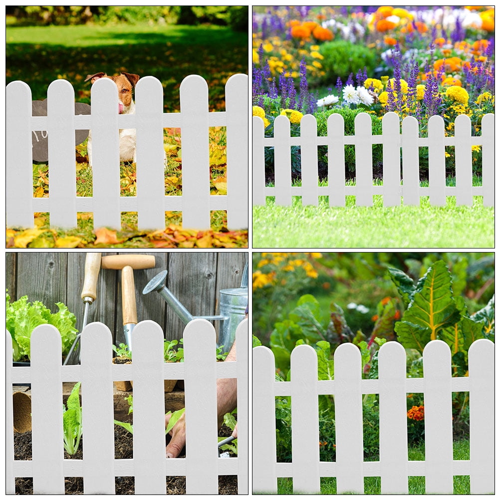 BESTYASH 1 Set White PVC Decorative Outdoor Fence with -in Installation for Garden and Yard