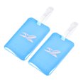 thumbnail image 1 of Unique Bargains Luggage Tag PVC Holders Baggage Label Identifier with Straps Blue 2 Pack, 1 of 8