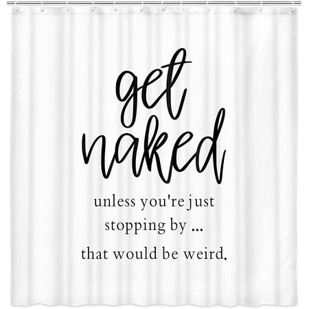JOYWEIGet Naked Fabric Shower Curtain, Quotes Inspirational Motivational Funny Shower Curtain with Hooks, Black White Bath Curtain 69W X 70L Inch | Walmart Canada JOYWEIGet Naked Fabric Shower Curtain, Quotes Inspirational Motivational Funny Shower Curtain with Hooks, Black White Bath Curtain 69W X 70L Inch | Walmart Canada