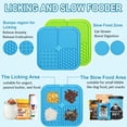 thumbnail image 2 of Dog Lick Mat with Blue Spatula, 2Pcs Lick Mat for Dogs with Strong Suction Cups to Slow Feeding and Reduce Boredom Anxiety, Dog Calming Feeder Mat for Bathing and Grooming(Blue+Green-2), 2 of 8