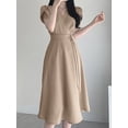 thumbnail image 4 of ZANZEA Polyester Short Sleeve V-Neck With Back Zipper Mid-Calf Length Dresses Womens, 4 of 6