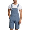 thumbnail image 3 of DDAPJ pyju Clearance Sales Today! Men's Denim Overalls Jean Shorts Bib Coveralls Summer Casual Work Jumpersuit with Pockets Sky Blue XXXL, 3 of 9